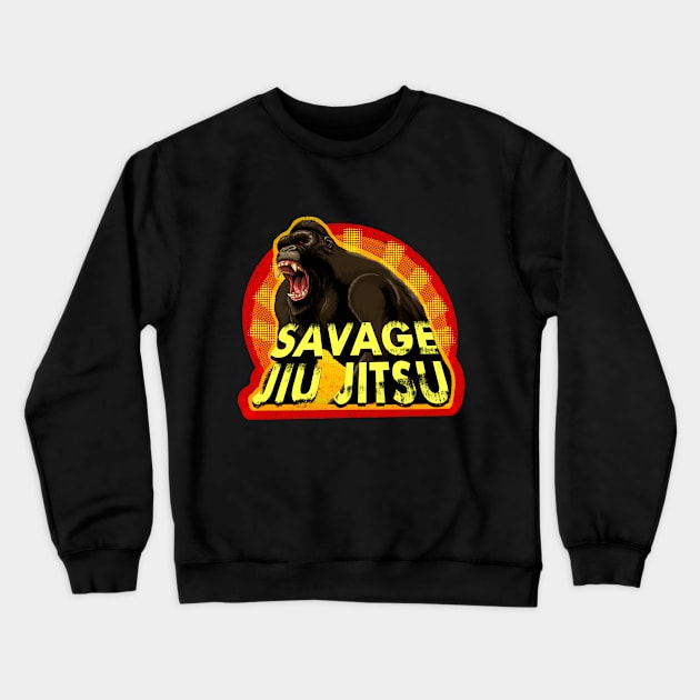 Savage Jiu Jitsu - bjj wall art - Jiu Jitsu design Crewneck Sweatshirt by undersideland